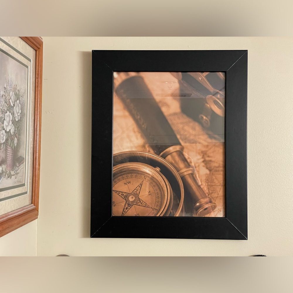 Vintage Inspired Nautical Print in Black Wooden Framed (17.5x14.5) - Picture 4 of 14